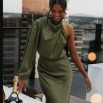 Petal and Pup Amelia One Shoulder Long Sleeve Cut Out Midi Dress L Photo 3