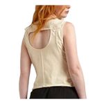 Free People Sahara Beaded Crochet Cross Over Tank Top in Tea Size Medium Womens Photo 9