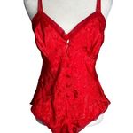 Victoria's Secret Vintage Red Bodysuit Medium Teddy Lingerie Gold Label Buttons Photo 1