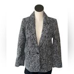 Abercrombie & Fitch NWOT  tweed blazer in black and white One Button XS Photo 6