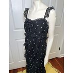 ASOS Design Maternity Black Tiered Midi Dress w/ Ruffle Detail & Ruched Bodice Photo 9