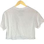 The Office Women's S Dunder Mifflin Tie Dye Font Graphic Tee White Boxy Crop Top Photo 1