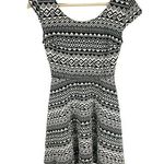 Mossimo Supply Co Black Aztec Print A-line Dress Sz S Short Sleeved Stretch Photo 0