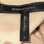 BCBGMAXAZRIA Women’sBlue Sheer Lace Peplum-Attached Tan Camisole Blouse-Size S Photo 10