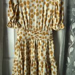INA  polka dot  ruffles trim mini dress, size small Photo 3