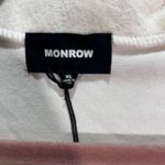MONROW Quarter Zip Pullover Sweatshirt Top Womens XL Cream Collar Terrycloth NWT Photo 2