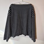 J.Crew  Black White Striped Long Sleeve Boat Neck Top Size 3X Photo 6