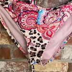 Colorful Pink Paisley and Leopard String Bikini Set Size 10 Photo 2
