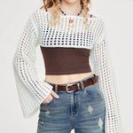 Romwe  Cream Crochet Cape,Size M,100%Polyester,NWT Photo 3