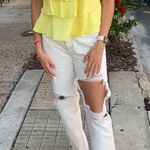 Pacsun White Ripped Dad Jeans Photo 0