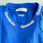 Sandro x Reebok Logo Top Short Sleeve T-Shirt, Royal Blue Graphic Tee sz. S Photo 4