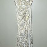 Adrianna Papell Prom Formal Dress Size 9/10 Women’s Juniors Gold Metallic Accent Photo 0