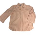 Lafayette 148 Cotton Striped Pullover Blouse Orange Sherbet/White Stripe Size M Size M Photo 11