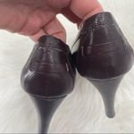 Nine West Vintage 90s Brown Leather Oxford Heels size 7.5 Preppy Academic Studde Photo 5