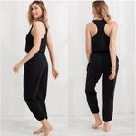 Aerie Racerback Tank Jogger Jumpsuit Drawstring Waist Black Women's Size Small Photo 1