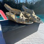 Adrianna Papell NWT Alba Platino Metallic gold and tan wedges / 9.5 / Inc. box Photo 7