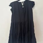 Wilfred  Aritzia Sidonie Tiered Black Babydoll Dress Flutter Sleeve Lined 1478 Photo 1