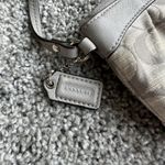 Coach  Shantung Pleated Grey‎ Wristlet Bag Silver Accents Photo 5