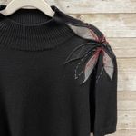 Requirements Vintage  Womens‎ S Sweater Pullover Top Black Patched Flower Stitch Photo 1