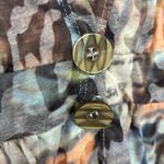 ETHYL Multi Color Funky Abstract Leopard Print 2 Button Blouse Size S Photo 6