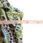 Loco Lindo Y2K Vintage Small Green Floral Silky Ruched Front Tie Blouse Top Photo 5