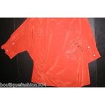 Natori New Womens $495 XS NWT Silk Blouse Top Bright Orange Batwing 3/4 Sleeves Photo 4
