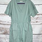 Zenana Outfitters NEW Size 1X Mint Green V-Neckline Cotton Knit One Piece Shorts Romper Photo 0