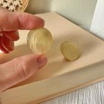 Golden Yellow Abalone Shell Clip On Earrings Vintage “Soraya” Beachy Boho Earthy Jewelry Photo 4