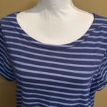 Fresh Produce Women's XL T-Shirt Dress Blue Gray Stripe 100% Cotton Casual USA Photo 2