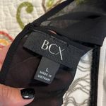 BCX  womens size large off white and black tank dressy chain front georgette new Photo 9