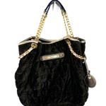 Juicy Couture Vintage Y2K Black Velour Velvet Quilted Daydreamer Bag Photo 0