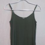 Aerie Green Satin Slip Midi Dress with Slits Raw Frayed Hem Size Xs Photo 2
