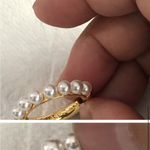 Lele Sadoughi Gold Hoop Earrings with Pearls  Photo 5