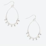Anthropologie Marlyn Schiff Silver Tear Drop Beaded Earrings NWT Photo 0