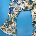 R&K Sheath Lace Floral 3/4 Bell Sleeve Top Size 18 Blue Photo 4