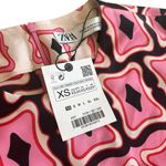 ZARA  Pink Geometric Print Long Sleeve Resort Travel Vacation Maxi Dress XS NWT Photo 5