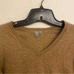 Halogen  Cashmere V neck Sweater in Tan Photo 6