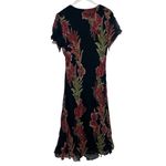 American Vintage Vintage Y2K 90s Black Floral Rose Dress Size Medium Fairycore Whimsical Goth Photo 4