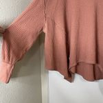 Free People Coraline oversized waffle knit vneck long sleeve thermal top Large Photo 3