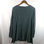 Jeanne pierre  1X Gray Waffle Cable Knit Pullover Tunic Top Plus Photo 2