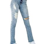 Revice Denim Revice Dream Boyfriend Fit Jeans Button Fly Distressed Raw Hem High Rise 29x25 Photo 0