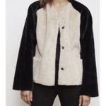 Velvet by Graham & Spencer faux fur teddy colorblock jacket xs Black Photo 1