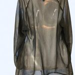 Annalee + Hope Black mesh blouse with ruffles and polka dots  L Photo 1