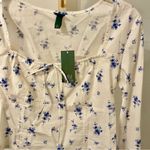 Wild Fable Women's Floral Milkmaid Top Cream Blue - Small Photo 1