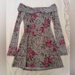 Urban Outfitters Floral Zebra Print Off-Shoulder Dress Photo 4