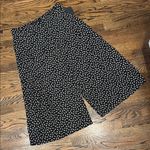 ZARA  Basic Sateen Black Mini Bow Wide Leg Cropped Trouser Pants Women's L NWT Photo 0