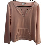 Isabella Bird Velour Top Womens Large Coral Long Sleeve V Neck Lounge Comfort PJ Pink Photo 0