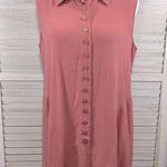 Simply Noelle  Flyaway Sleeveless Button Down Top Dusty Pink-L/XL Photo 0