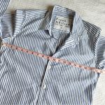 Frank & Eileen Navy Striped Casual Shirt Small Blue White Photo 6