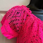 Lilly Pulitzer Hot Pink Short Sleeves Lined Eyelet Blouse XS Photo 5